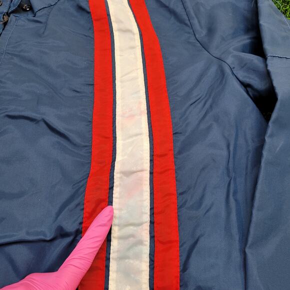 Vintage 70s MOD Jacket L/XL 26x27 Vertical-Striped Baggy - Picture 2 of 13